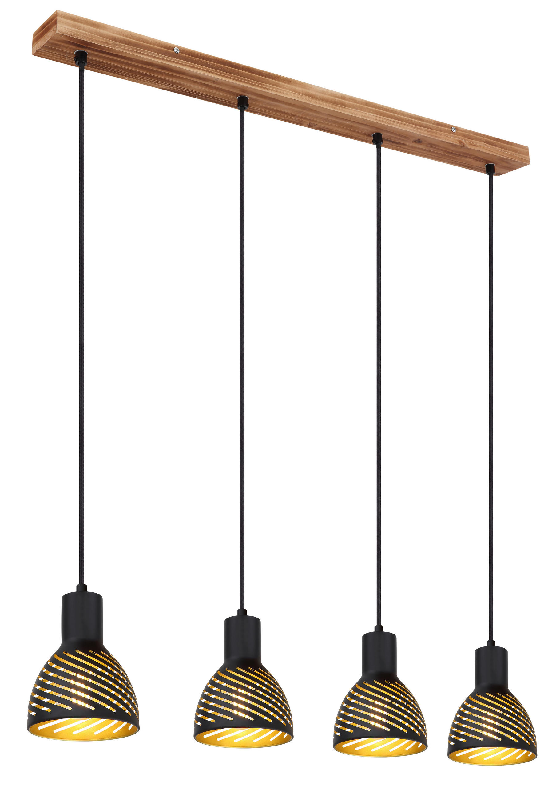 HÄNGELEUCHTE Lenna 90/12,5/120 cm   - Goldfarben/Schwarz, Basics, Metall (90/12,5/120cm) - Globo