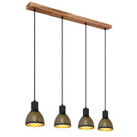 HÄNGELEUCHTE 90/12,5/120 cm    - Goldfarben/Schwarz, Basics, Metall (90/12,5/120cm) - Globo