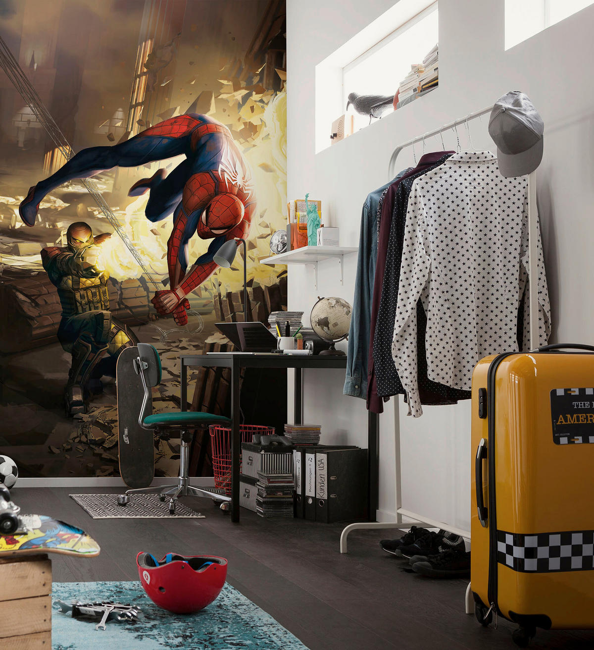FOTOTAPETE SPIDER-MAN DODGE  - Gelb, Design, Textil (150/250cm) - Marvel