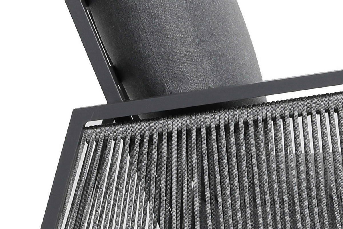 LOUNGEGARNITUR 279/219 cm Aluminium  - Dunkelgrau/Anthrazit, MODERN, Kunststoff/Textil (279/219cm) - Amatio