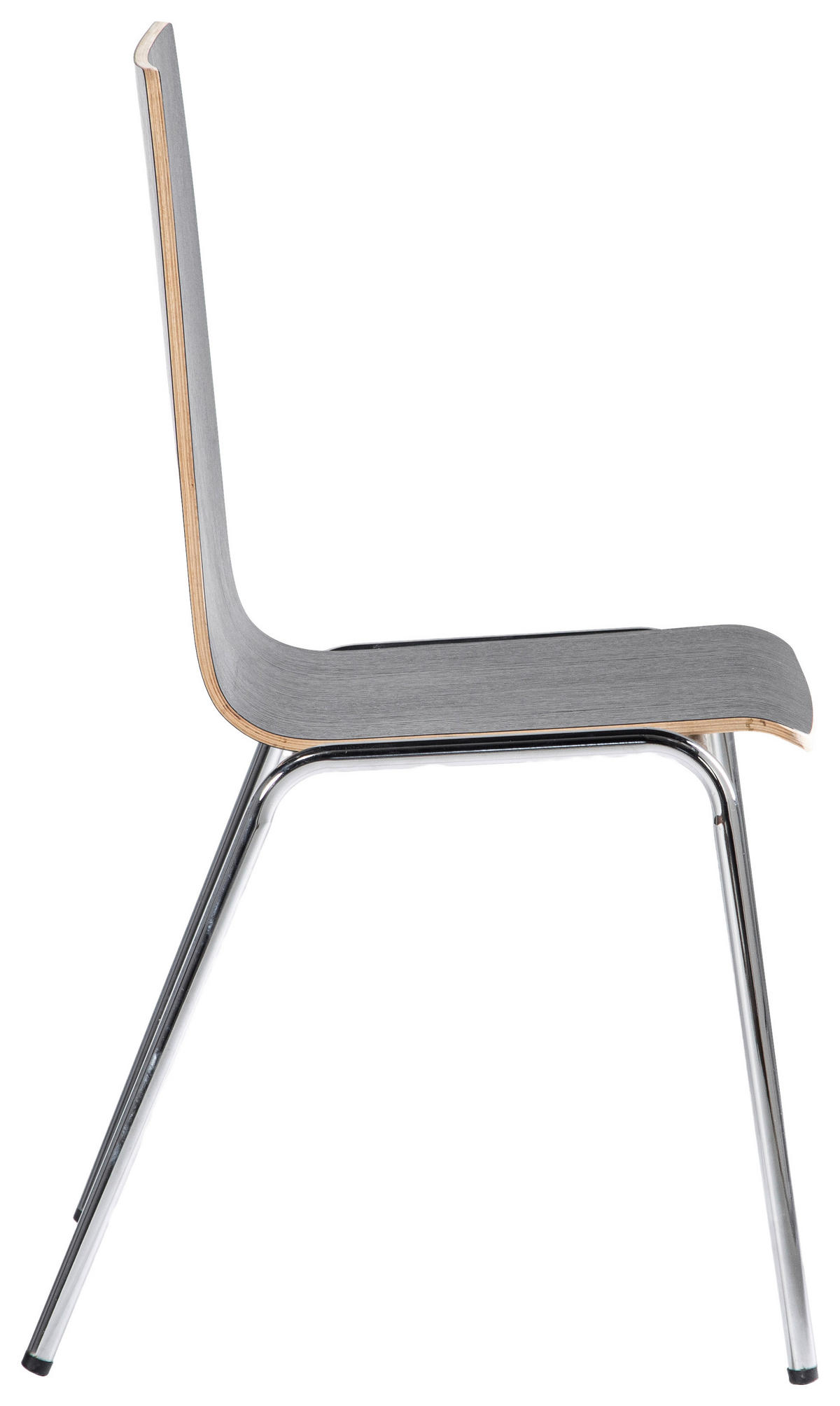 BESUCHERSTUHL Schwarz, Chromfarben  - Chromfarben/Schwarz, Basics, Holz/Metall (37/87/50cm) - Carryhome