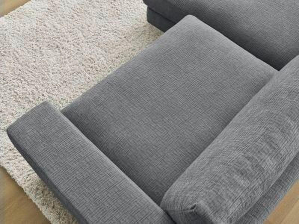 ECKSOFA Ottomane links  LEONARD  Dunkelgrau Struktur  - Dunkelgrau/Schwarz, MODERN, Kunststoff/Textil (159/274cm)