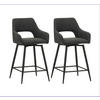 BARHOCKER-SET Webstoff Schwarz Sitzfläche 180° drehbar, automatische Rückholfunktion  - Schwarz, MODERN, Textil/Metall (51,5/97/54cm) - MID.YOU