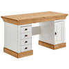 SCHREIBTISCH 143/65/77 cm Weiß, Laugenfarbig  - Laugenfarbig/Weiß, ROMANTIK / LANDHAUS, Holz/Metall (143/65/77cm) - Boxxx