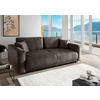 SCHLAFSOFA in Velours Dunkelbraun  - Dunkelbraun/Schwarz, MODERN, Kunststoff/Textil (245/86/126cm) - Livetastic