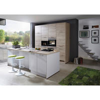 EINBAUKÜCHE 615  - Eichefarben/Weiß, Design, Holzwerkstoff - Celina