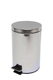 TRETEIMER MIRROR FINISH 12 L  - Edelstahlfarben/Schwarz, Basics, Kunststoff/Metall (30.5/37.5/24cm) - Spirella