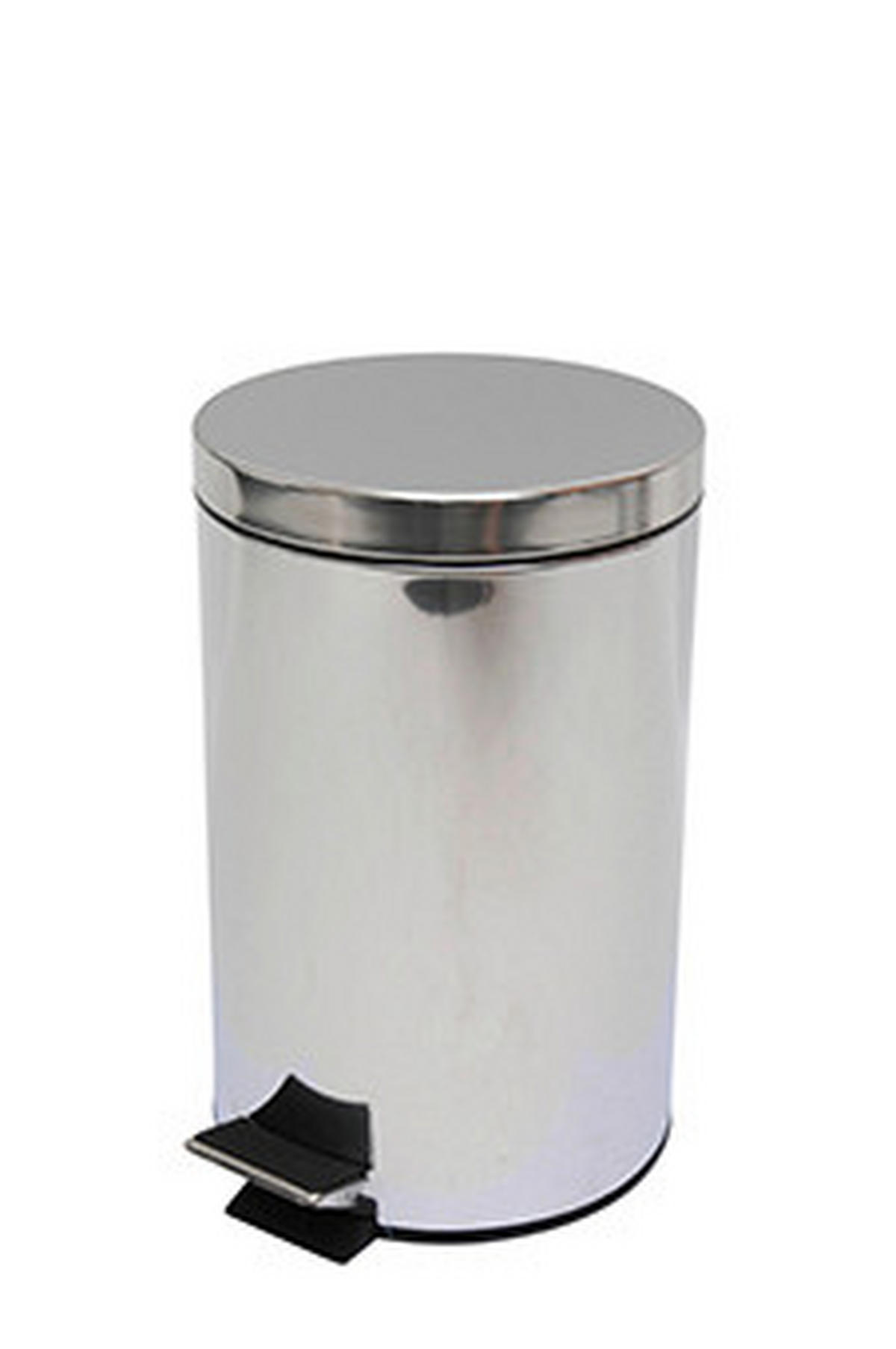 TRETEIMER MIRROR FINISH 12 L  - Edelstahlfarben/Schwarz, Basics, Kunststoff/Metall (30.5/37.5/24cm) - Spirella