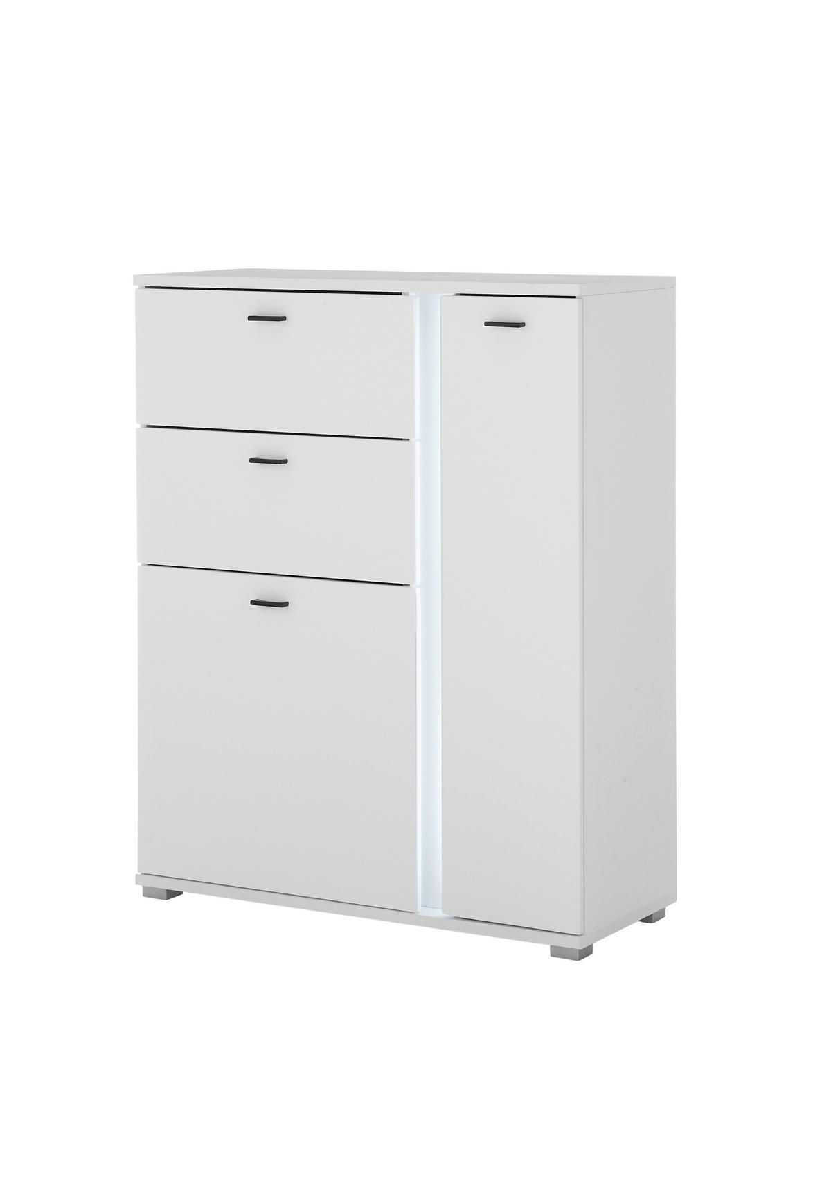 HIGHBOARD  in 100/125/42 cm  - Silberfarben/Schwarz, Design, Holzwerkstoff/Kunststoff (100/125/42cm) - MID.YOU