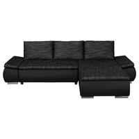 ECKSOFA in Textilgeflecht Schwarz  266/175 cm  - Chromfarben/Schwarz, Design, Textil (266/175cm) - Livetastic