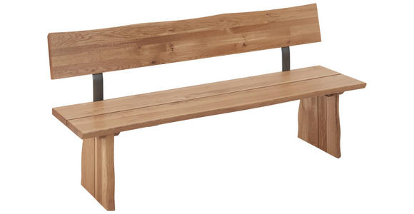 SITZBANK Wildeiche massiv Eichefarben - Eichefarben, Design, Holz/Metall (180/87/46cm) - Linea Natura