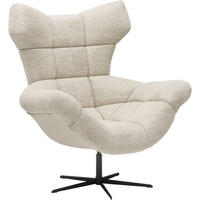 OHRENSESSEL in Chenille Creme  - Creme/Schwarz, Design, Textil/Metall (103/119/84cm) - Esposa