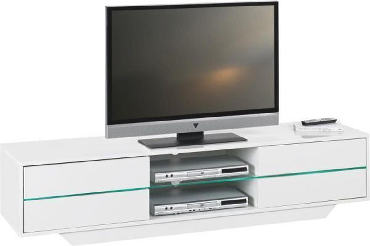 TV-ELEMENT 160/36/40 cm  - Weiss Hochglanz, Design, Glas/Holzwerkstoff (160/36/40cm)