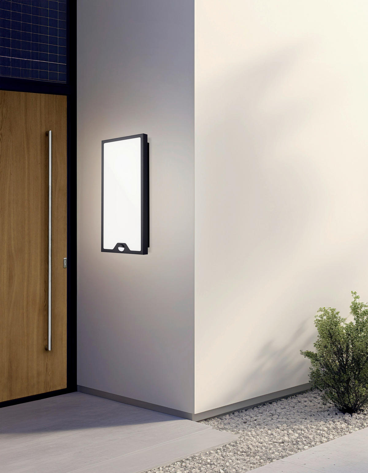 AUßENWANDLEUCHTE   - Schwarz/Weiß, Design, Kunststoff/Metall (40/20/8cm) - Eglo