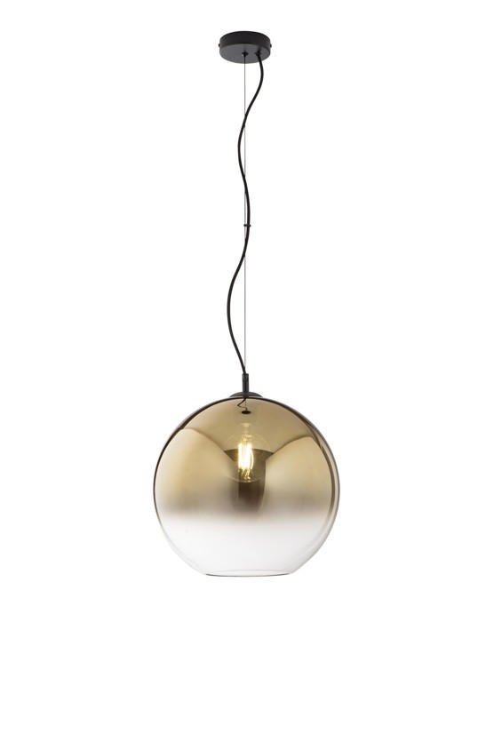 HÄNGELEUCHTE Luce Ambiente e Design 35/156,7 cm   - Goldfarben/Schwarz, LIFESTYLE, Glas/Metall (35/156,7cm)