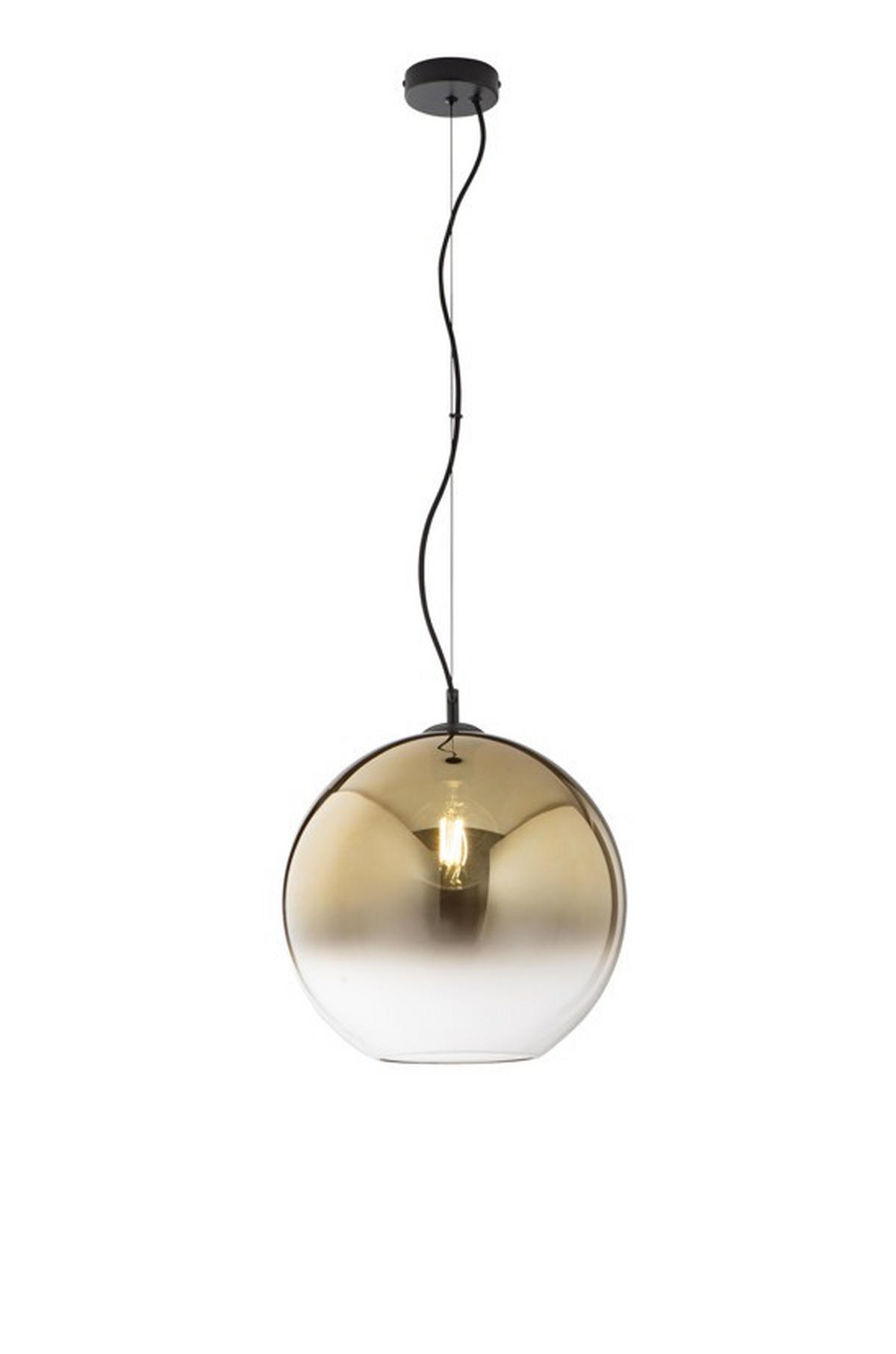 HÄNGELEUCHTE Luce Ambiente e Design 35/156,7 cm   - Goldfarben/Schwarz, LIFESTYLE, Glas/Metall (35/156,7cm)