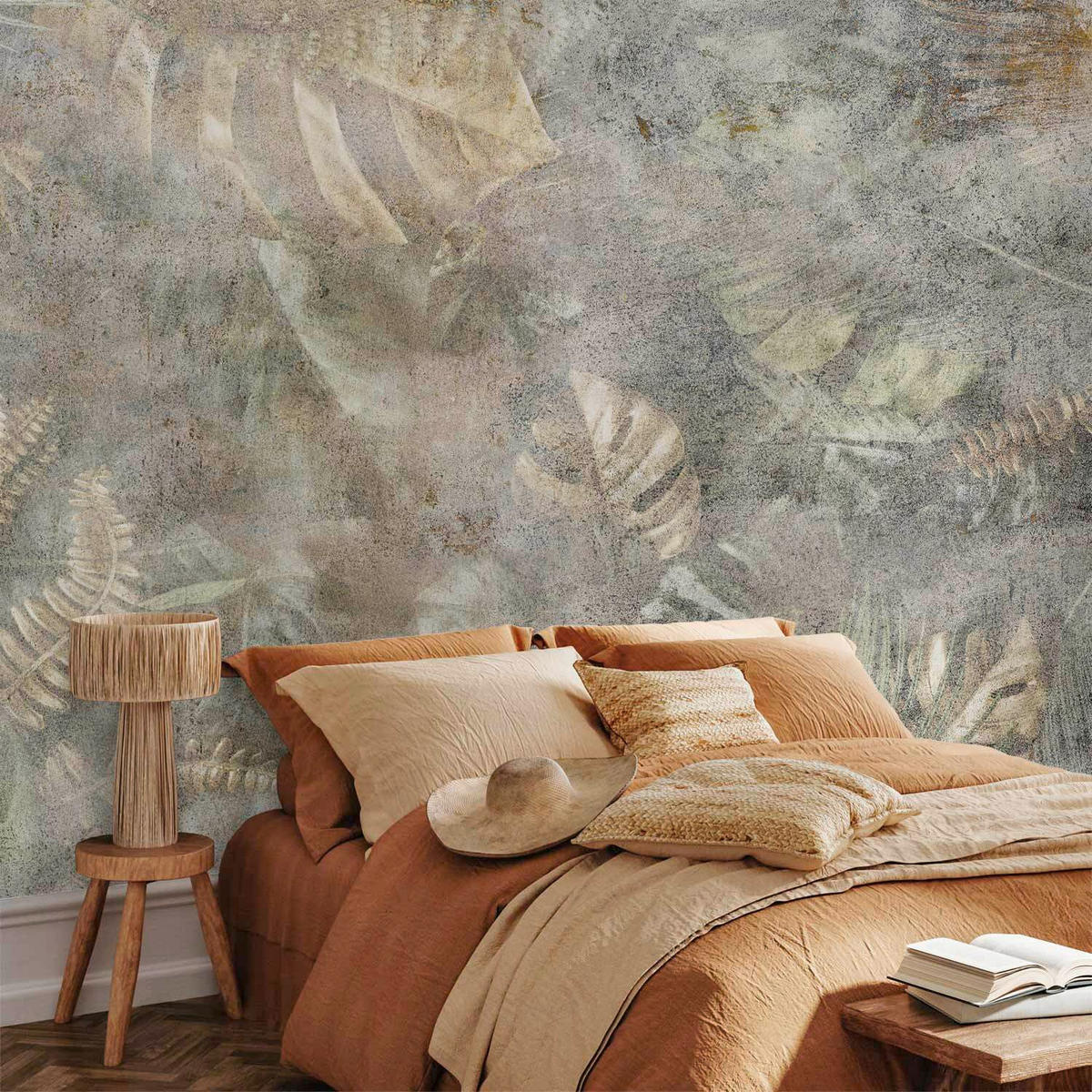 FOTOTAPET 400/280 cm  - gråvit/salviagrön, Lifestyle, textil (400/280cm) - artgeist