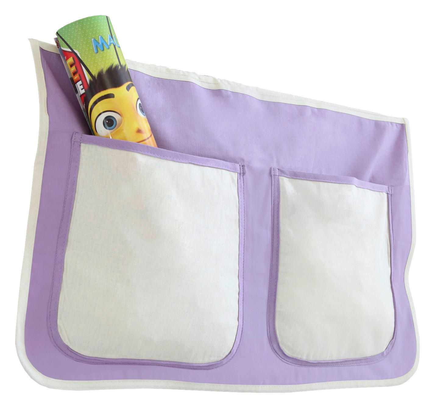 BETTTASCHE - Beige/Lila, KONVENTIONELL, Textil (56/32/2cm) - MID.YOU