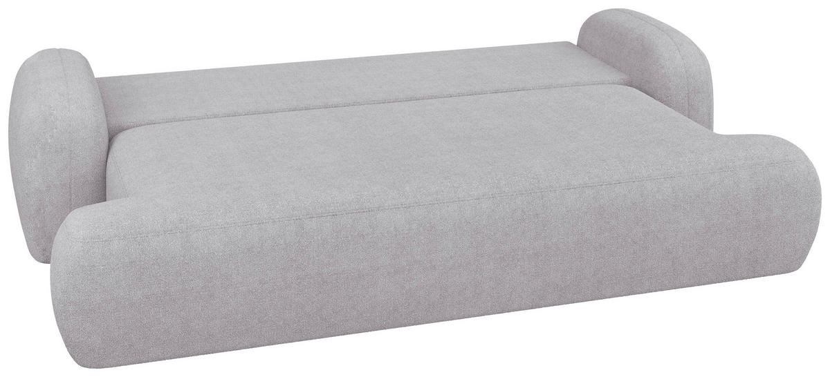 3-SITZER-SOFA Sevilla Plus in Bouclé Hellgrau  - Hellgrau/Schwarz, Design, Kunststoff/Textil (256/93/120cm) - MID.YOU