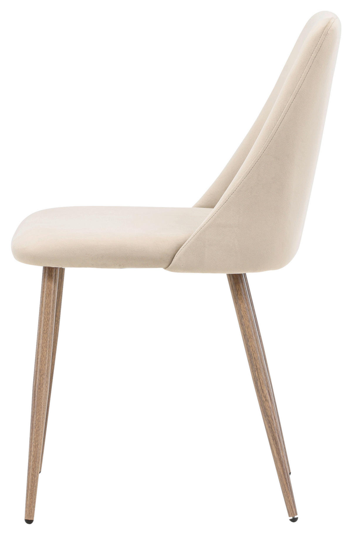 STUHL-SET 2 Stück  in Stahl Samt Metall, Textil  - Beige/Braun, Design, Textil/Metall (49/87/56cm) - Livetastic