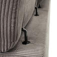 ECKSOFA Taupe Cord Rücken echt, Kopfteilverstellung, Sitzvorzug  - Taupe/Schwarz, KONVENTIONELL, Textil/Metall (170/257cm) - Carryhome