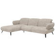 ECKSOFA in Chenille Taupe  180/282 cm  - Taupe/Schwarz, MODERN, Textil/Metall (180/282cm) - Novel