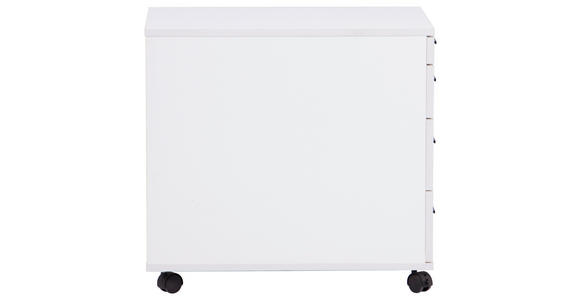 ROLLCONTAINER Weiß  - Schwarz/Weiß, Basics, Holzwerkstoff/Kunststoff (43/56/60cm) - Carryhome