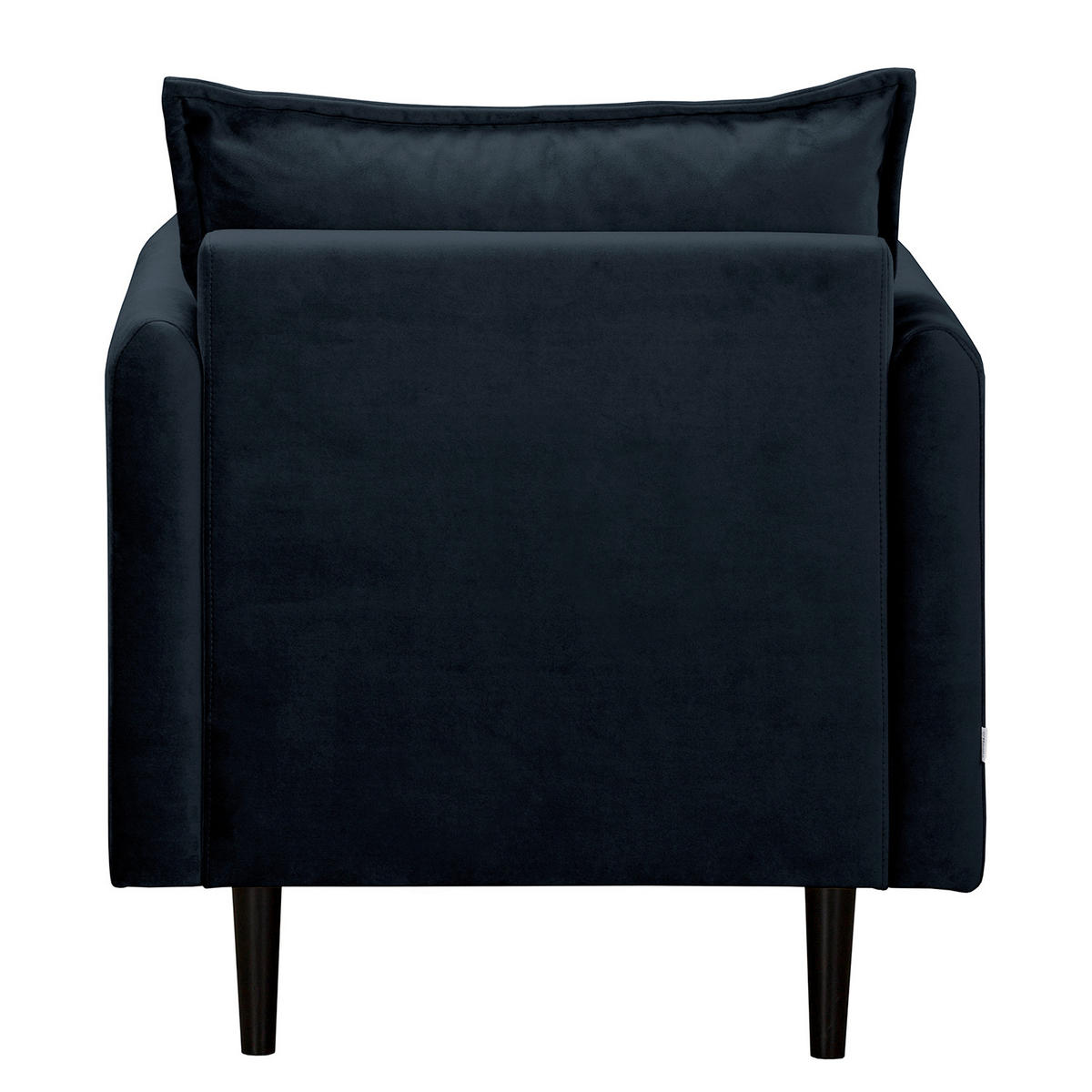 SESSEL in Samt Dunkelblau  - Schwarz/Dunkelblau, Design, Holz/Textil (74/86/100cm) - P & B