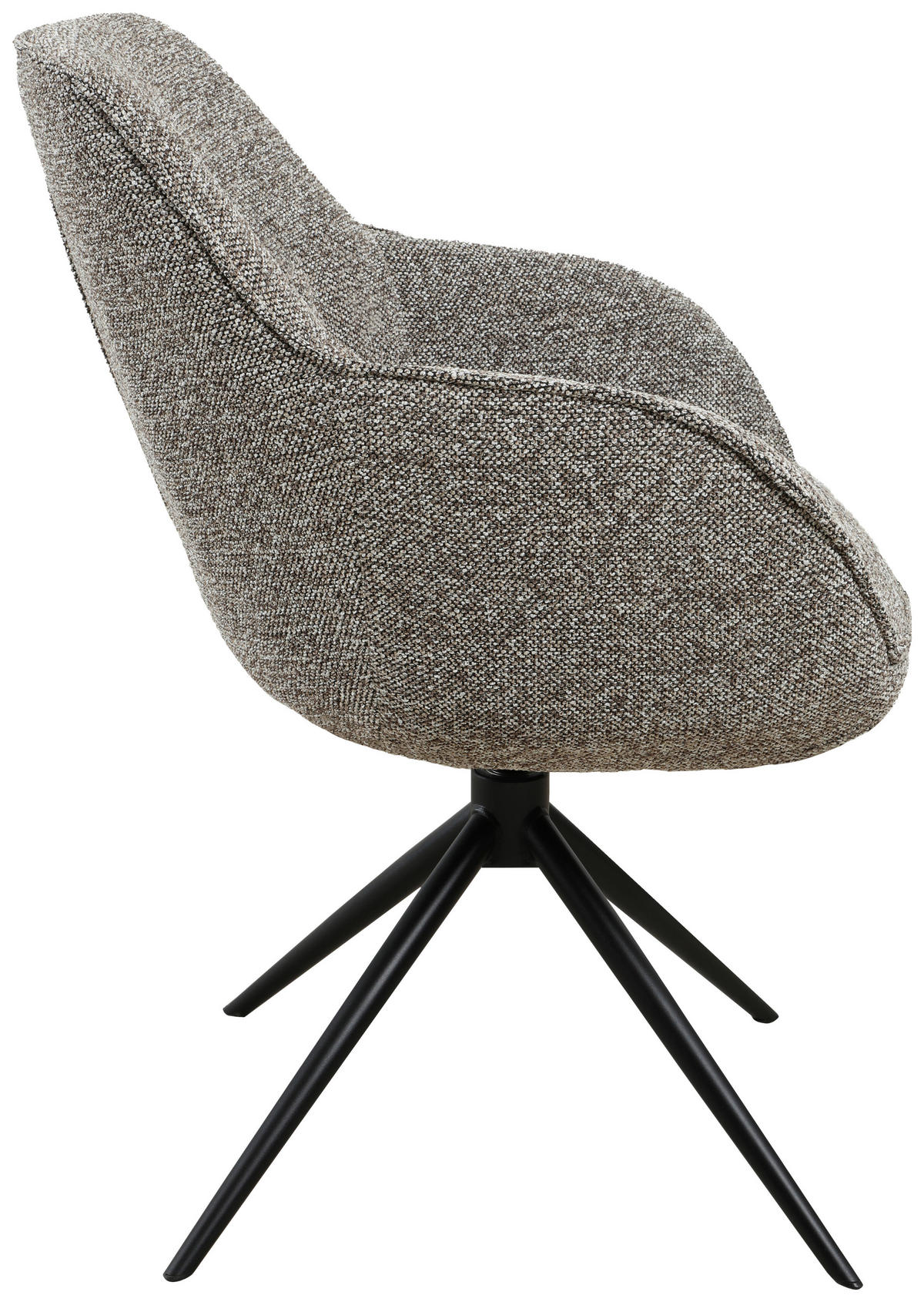 ARMLEHNSTUHL  in Eisen Leinenoptik  - Schwarz/Braun, Design, Textil/Metall (64/84/61cm) - Novel