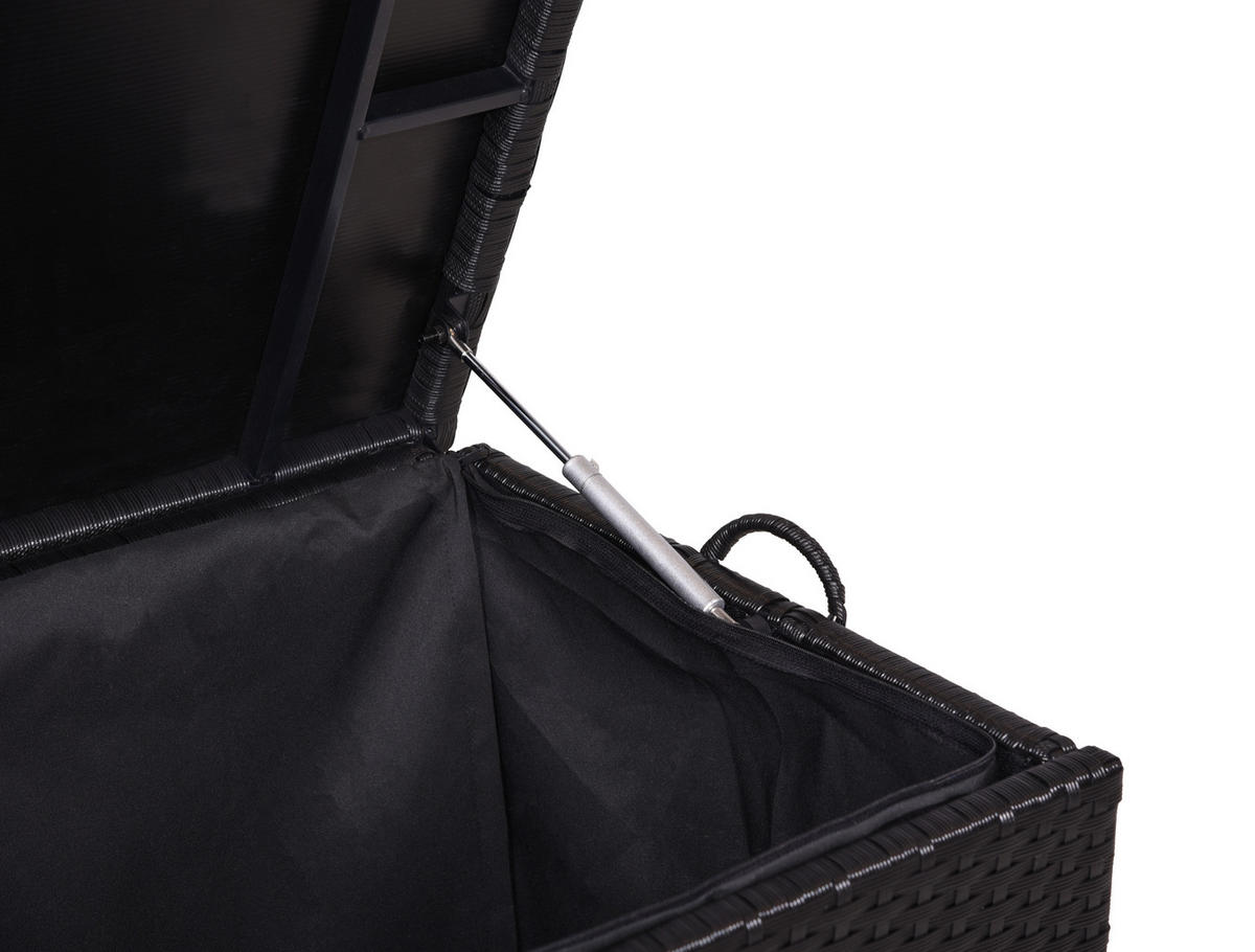 KISSENBOX 50/60/120 cm  - Schwarz, Basics, Kunststoff/Metall (50/60/120cm) - Gardenson
