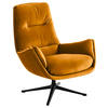SESSEL in Samt Currygelb  - Currygelb/Schwarz, Design, Textil/Metall (83/94/97cm) - home24