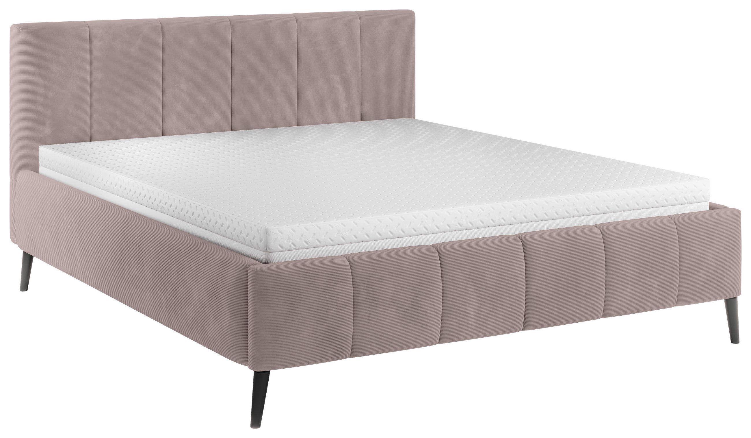 POLSTERBETT gepolstertes Kopfteil, Lattenrost 180/200 cm  in Taupe  - Taupe/Schwarz, Trend, Holz/Textil (180/200cm) - home24