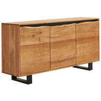 Quito Sideboard  in 160/80/40 cm  - Schwarz/Akaziefarben, Design, Holz/Metall (160/80/40cm) - Livetastic