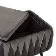 HOCKER Samt Schwarz, Dunkelgrau  - Dunkelgrau/Schwarz, Trend, Textil/Metall (55/46/45cm) - Xora