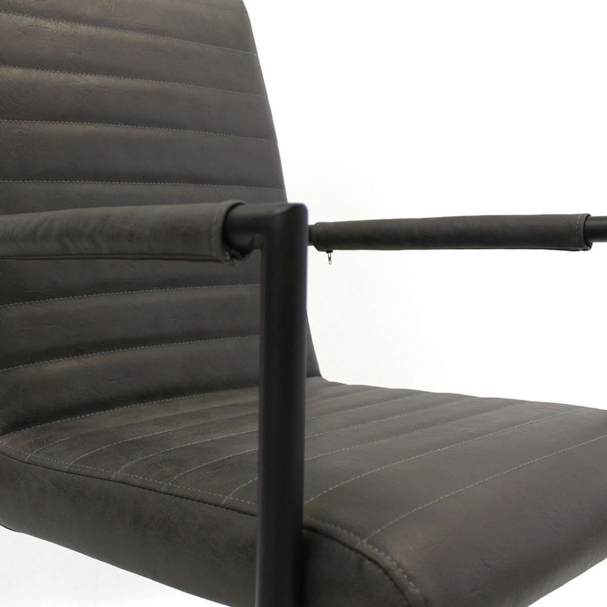 SADA ŽIDLÍ S PODRUČKAMI 2 kusy - šedá/černá, Lifestyle, kov/textil (54/97/57cm) - MID.YOU