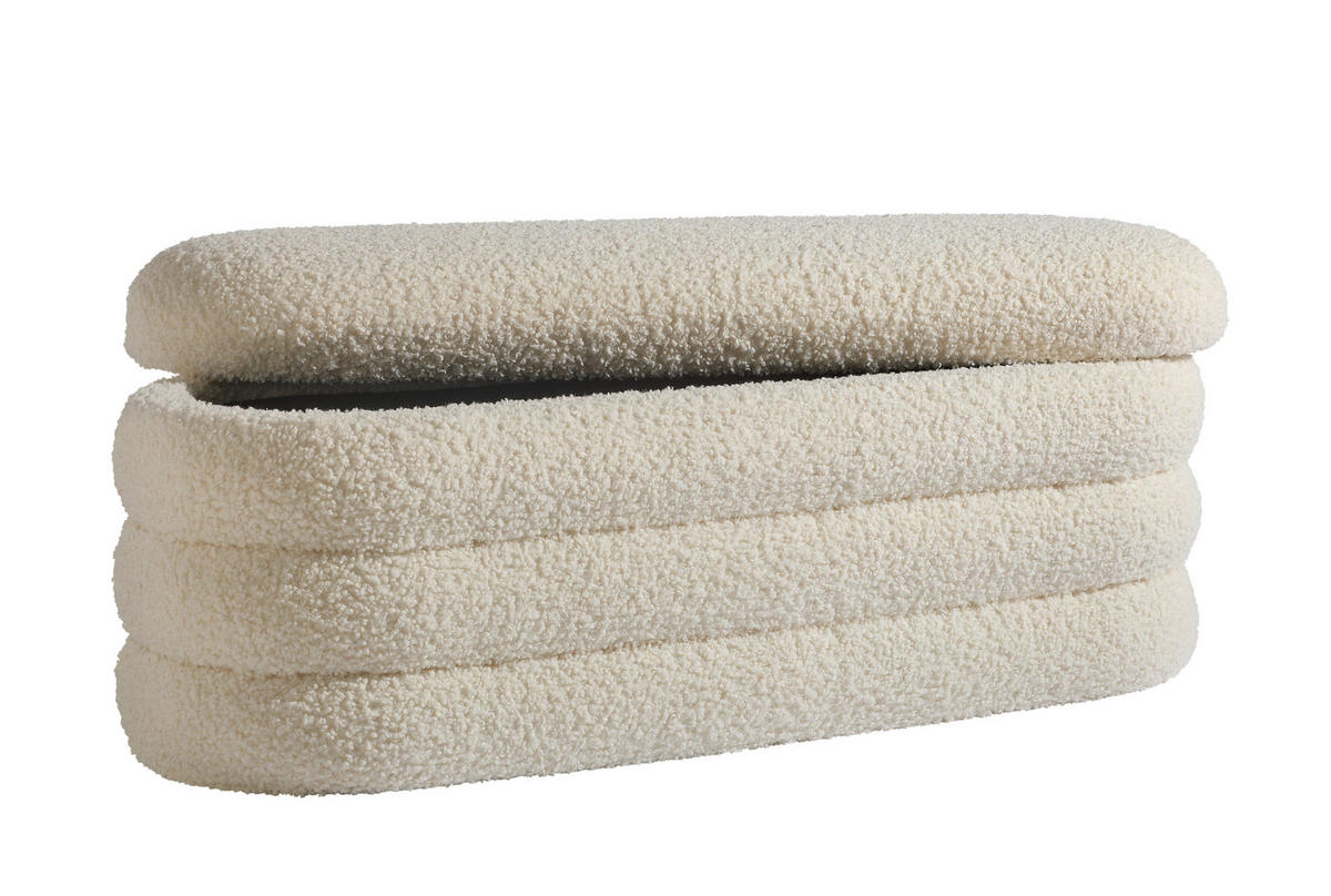 HOCKERBANK in Textil, Holzwerkstoff Creme  - Creme/Weiß, Design, Holzwerkstoff/Textil (130/50/46.5cm) - MID.YOU