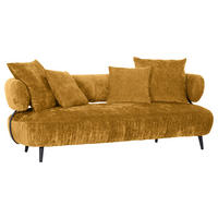 BIGSOFA in Chenille Gelb  - Gelb/Schwarz, Design, Holz/Textil (245/85/110cm) - Landscape