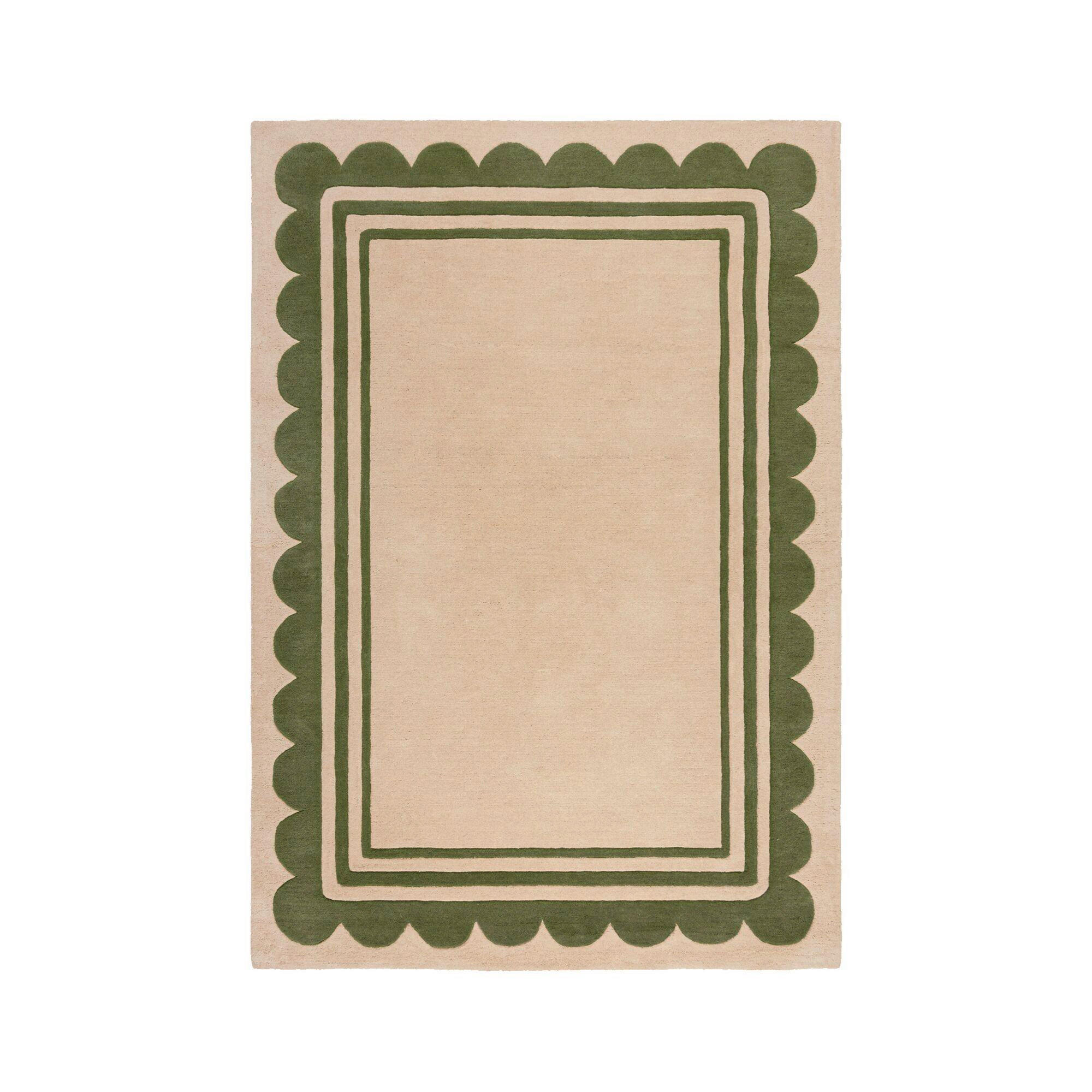 HANDWEBTEPPICH 160/230 cm LOIS Grün, Beige  - Beige/Grün, KONVENTIONELL, Textil (160/230cm)