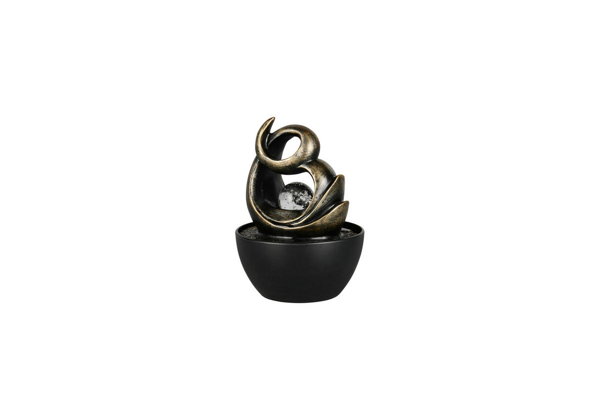 ZIMMERBRUNNEN  - Klar/Schwarz, LIFESTYLE, Glas/Kunststoff (13/19/13cm)