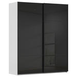 SCHWEBETÜRENSCHRANK 162/223/68 cm 2-türig Grau, Schwarz  - Schwarz/Grau, KONVENTIONELL, Glas/Holzwerkstoff (162/223/68cm) - Novel