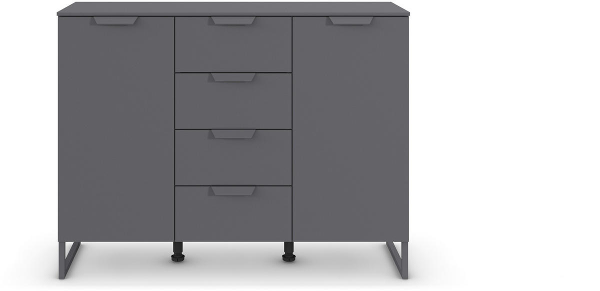 SIDEBOARD  in 120/92/42 cm  - Dunkelgrau, Design, Holzwerkstoff/Metall (120/92/42cm) - Carryhome