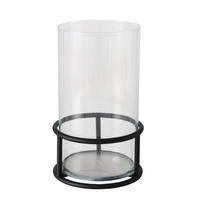 WINDLICHT Schwarz 18/30 cm  - Schwarz, Basics, Glas/Metall (18/30cm) - Boltze Home