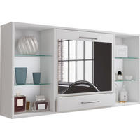 WANDREGAL  - Alufarben/Weiß, MODERN, Glas/Holzwerkstoff (115cm) - MID.YOU