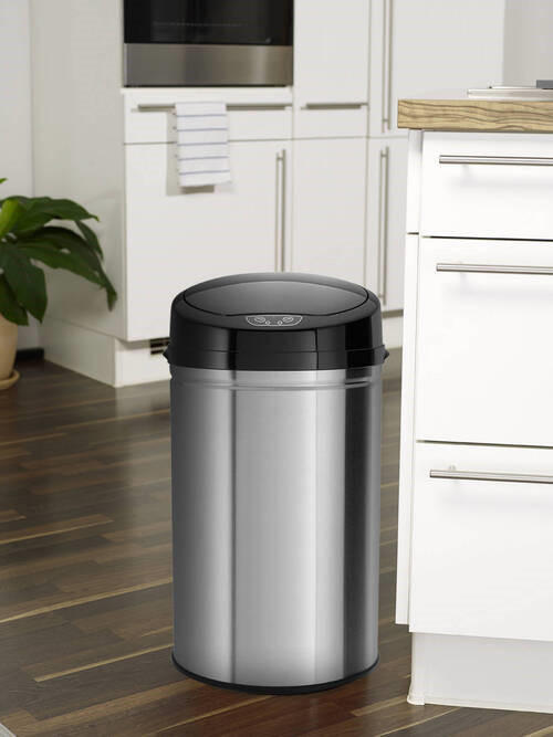 ODPADKOVÝ KOŠ 30 l - černá/barvy stříbra, Trend, kov/plast (31/31/61,5cm) - Echtwerk