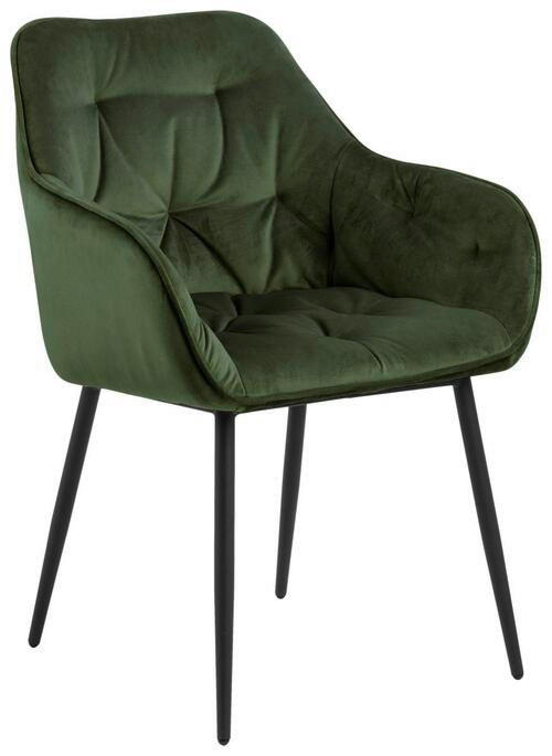 KAROSSZÉK zöld, fekete  - fekete/zöld, Trend, textil/fém (58/83/55cm) - Carryhome