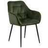 STOL MED ARMSTÖD stål velour  - grön/svart, Trend, metall/textil (58/83/55cm)