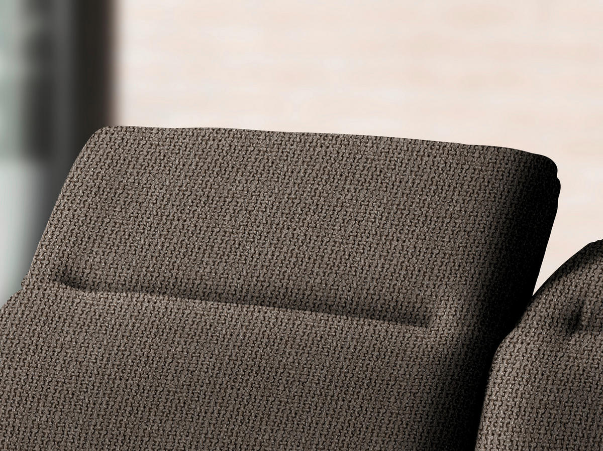 ECKSOFA in Webstoff Hellbraun  - Hellbraun/Schwarz, Design, Textil/Metall (180/289cm) - Stylife