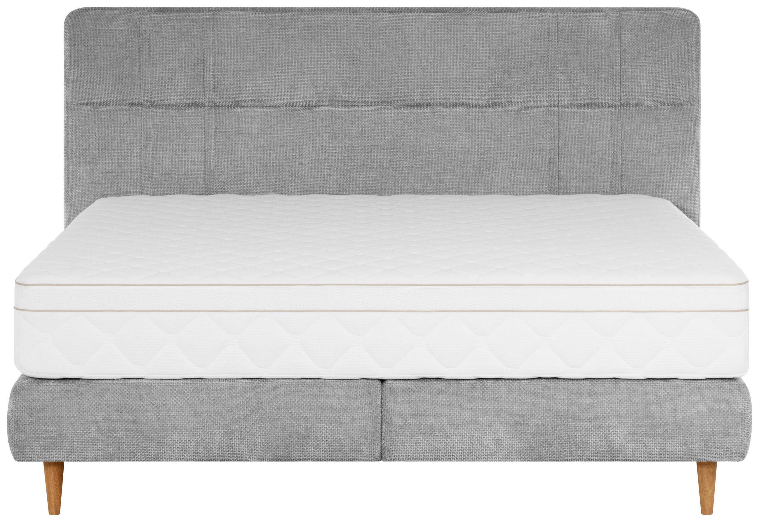 BOXSPRINGBETT 180/200 cm  in Grau  - Eichefarben/Grau, MODERN, Holz/Textil (180/200cm) - Welnova