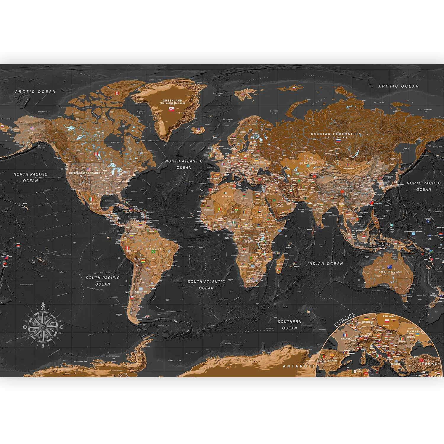 FOTOTAPETE  - Schwarz/Braun, LIFESTYLE, Textil (250/175cm) - artgeist