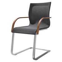 ARMLEHNSTUHL  in Stahl Netzbespannung  - Edelstahlfarben/Dunkelgrau, Design, Holz/Textil (47/93/62cm) - Team 7